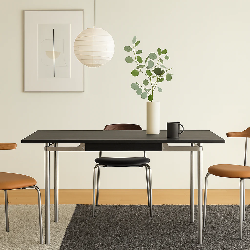 Seita Rectangular Dining Table - Modern Solid Wood Table with Clean Lines for 6-8 People - Image 3