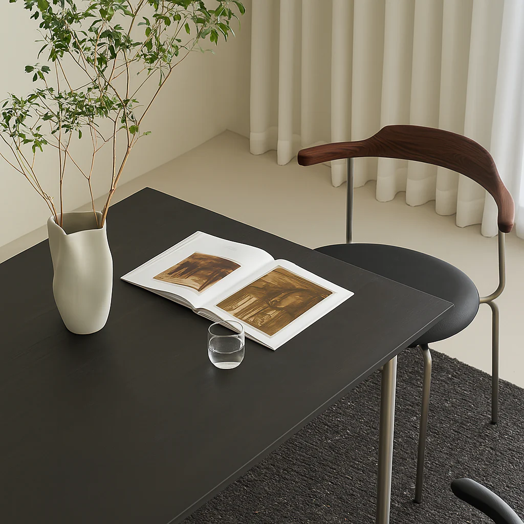 Seita Rectangular Dining Table - Modern Solid Wood Table with Clean Lines for 6-8 People - Image 5